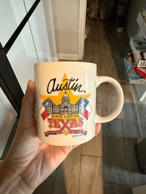Austin Texas 12 Oz Coffee Cup State Capitol Longhorns Lone Star State